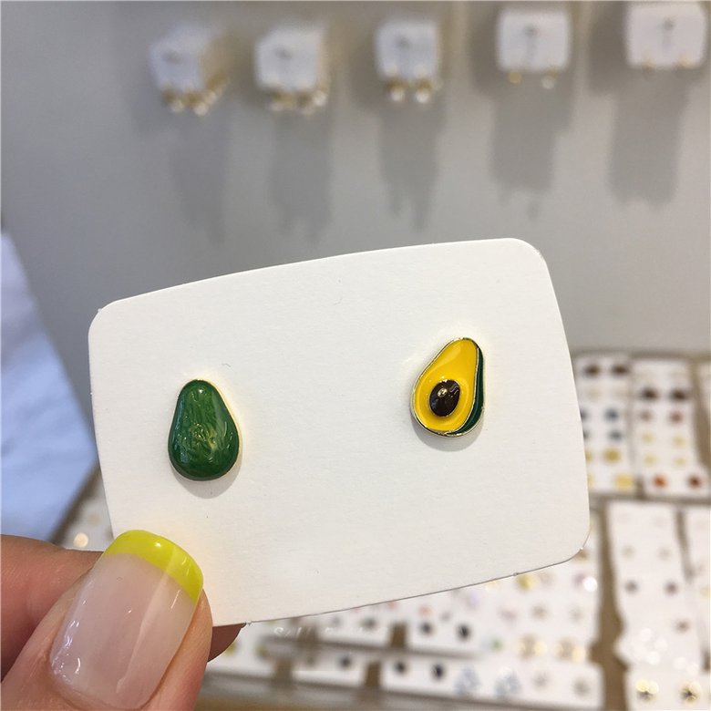 Wholesale New Arrival Fashion Green Avocado Drop Earrings for Women Girls Cute Stud Earrings  Fashion Jewelry VGE006 3