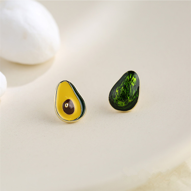 Wholesale New Arrival Fashion Green Avocado Drop Earrings for Women Girls Cute Stud Earrings  Fashion Jewelry VGE006 2