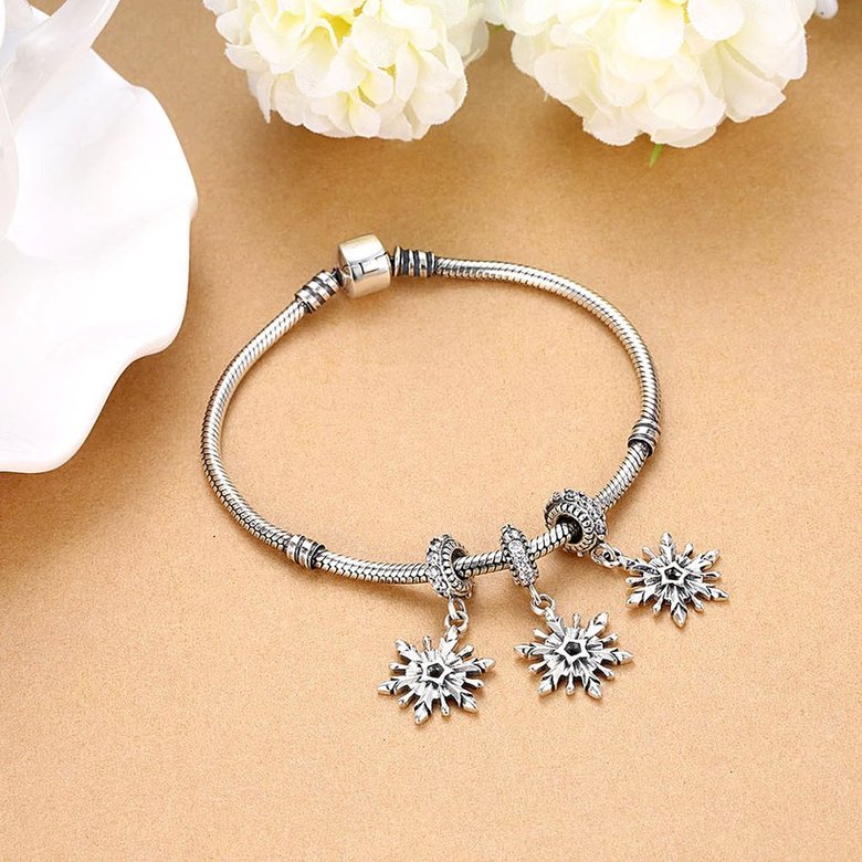 Wholesale 925 Sterling Silver DIY Bracelet Antique CZ Accessories TGSLBD114 4