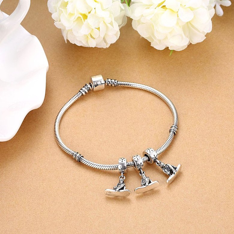 Wholesale 925 Sterling Silver DIY Bracelet Antique Accessories TGSLBD121 3