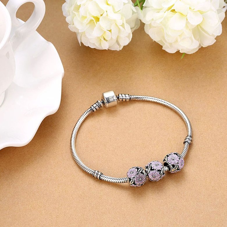 Wholesale 925 Sterling Silver DIY Bracelet Antique Bead TGSLBD135 4