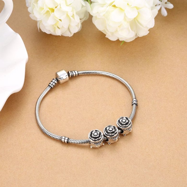 Wholesale Antique 925 Sterling Silver DIY Bracelet Bead TGSLBD011 2