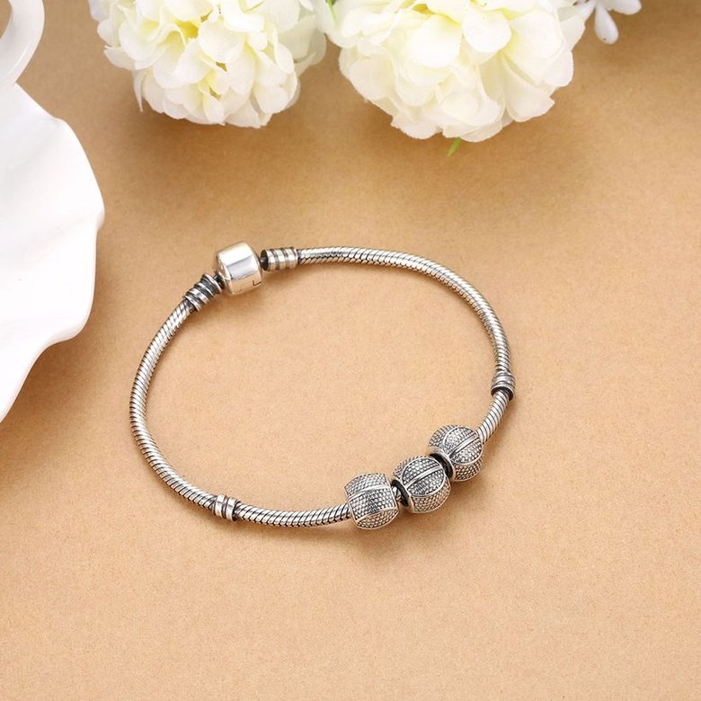 Wholesale Antique 925 Sterling Silver DIY Bracelet Bead TGSLBD012 4