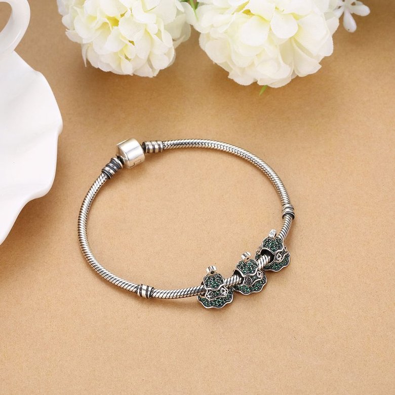 Wholesale Antique 925 Sterling Silver DIY Bracelet CZ Accessories TGSLBD025 4