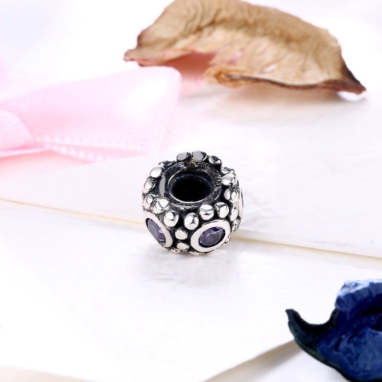 Wholesale Antique Sterling Silver CZ Bead TGSLBD099 1