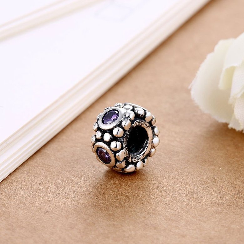 Wholesale Antique Sterling Silver CZ Bead TGSLBD099 2