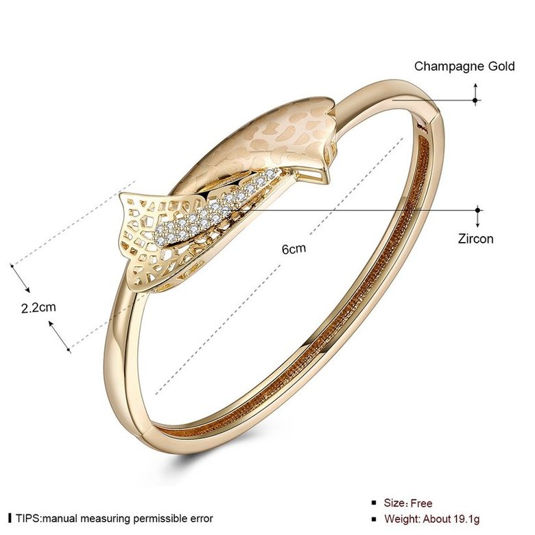 Wholesale Champagne Gold Trendy CZ Bangle TGGPBL049 3