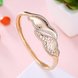 Wholesale Leaves to hollow out Champagne Gold CZ Bangle TGGPBL052 1 small