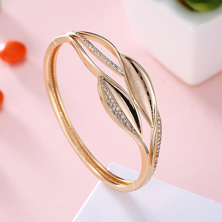 Wholesale Champagne Gold Fashion CZ Bangle TGGPBL056 1