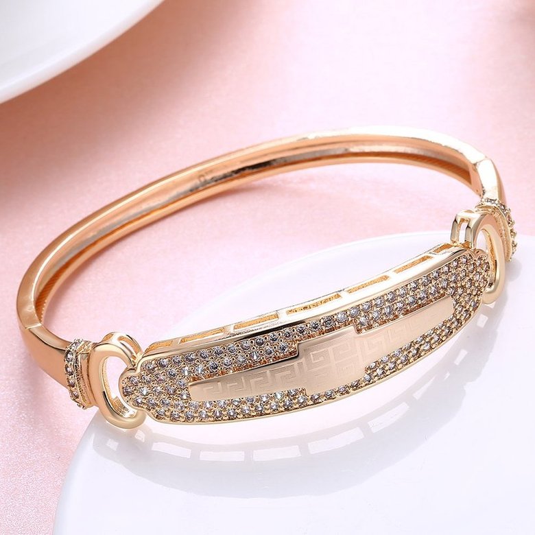 Wholesale Cross Champagne Gold Fashion CZ Bangle TGGPBL060 2