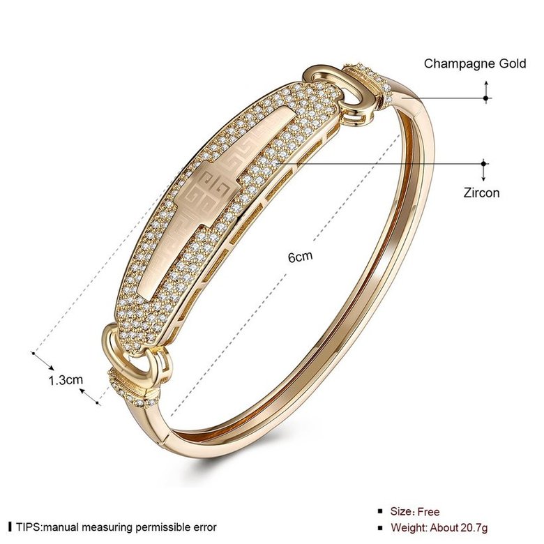 Wholesale Cross Champagne Gold Fashion CZ Bangle TGGPBL060 3