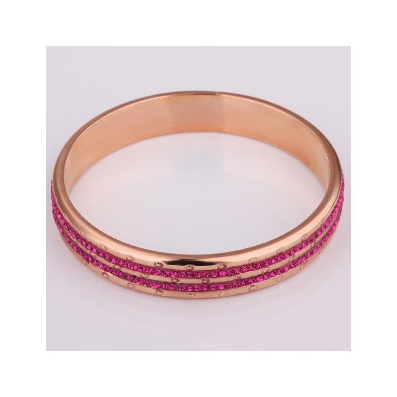 Wholesale Trendy Rose Gold Round Rhinestone Bangle&Cuff TGGPBL080 0