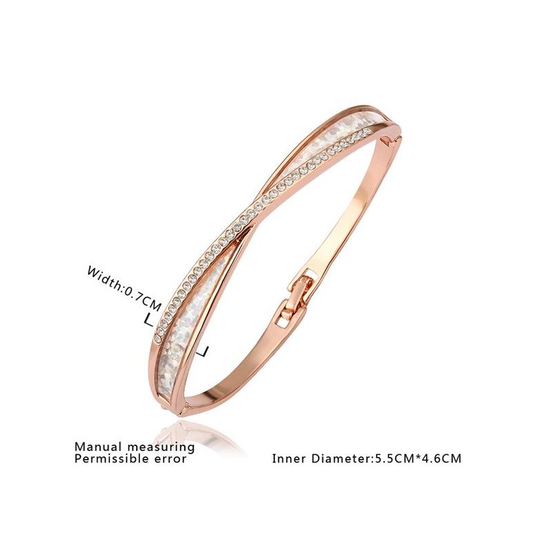 Wholesale Romantic Rose Gold Round Rhinestone Bangle&Cuff TGGPBL081 0