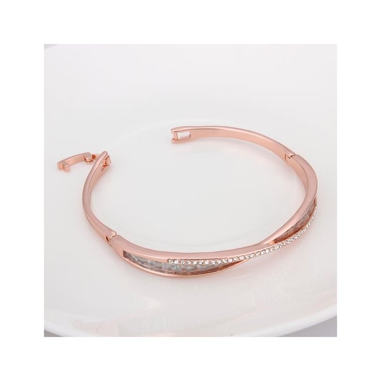 Wholesale Romantic Rose Gold Round Rhinestone Bangle&Cuff TGGPBL081 3