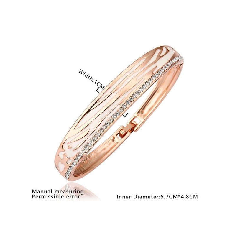 Wholesale Classic Rose Gold Round Rhinestone Bangle&Cuff TGGPBL086 0