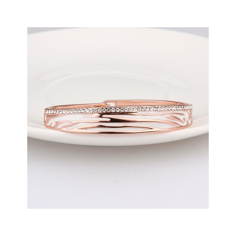 Wholesale Classic Rose Gold Round Rhinestone Bangle&Cuff TGGPBL086 1