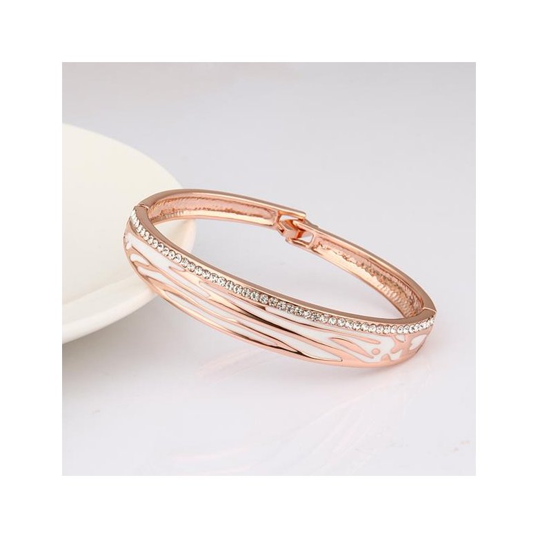 Wholesale Classic Rose Gold Round Rhinestone Bangle&Cuff TGGPBL086 2