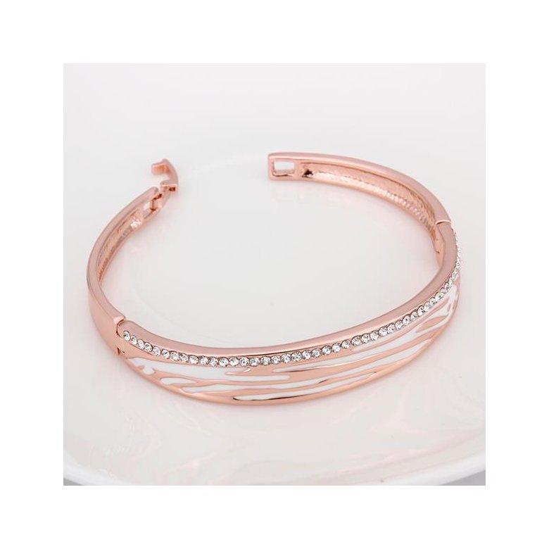 Wholesale Classic Rose Gold Round Rhinestone Bangle&Cuff TGGPBL086 3