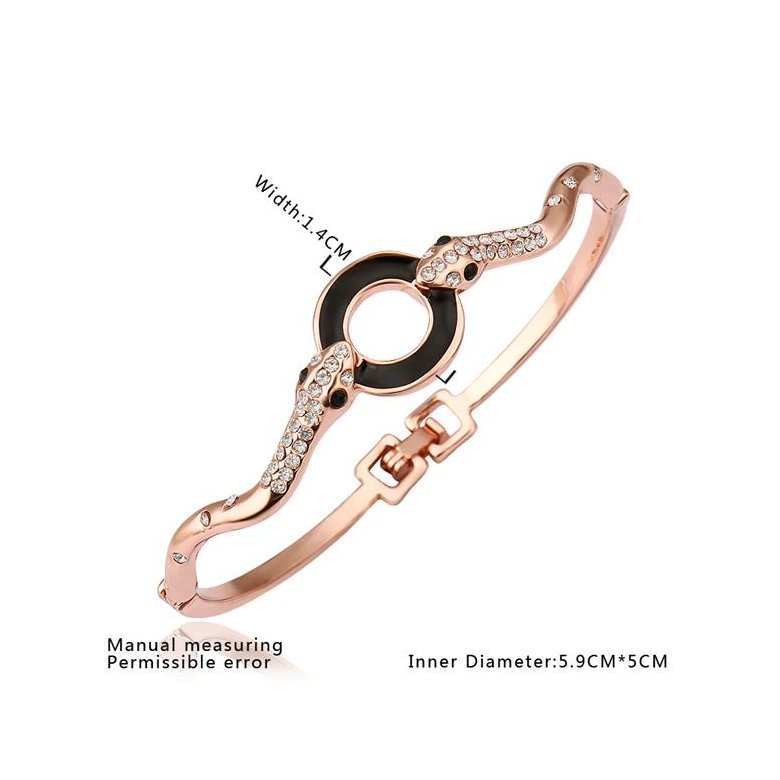 Wholesale Romantic Rose Gold Animal Rhinestone Bangle&Cuff TGGPBL090 1