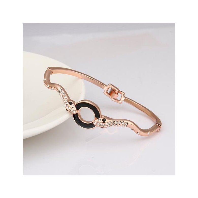 Wholesale Romantic Rose Gold Animal Rhinestone Bangle&Cuff TGGPBL090 3