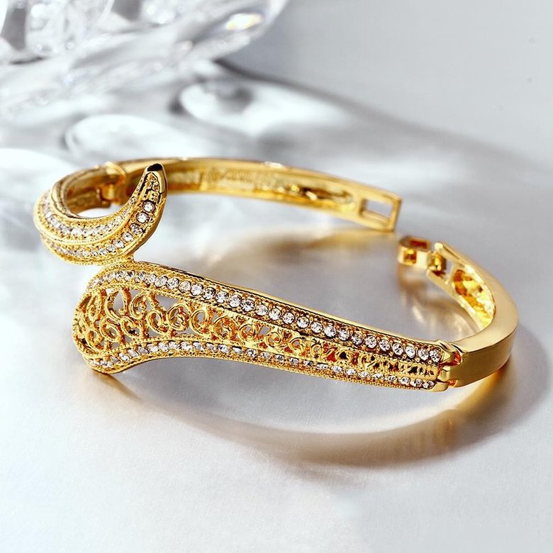 Wholesale Romantic 24K Gold Water Drop Rhinestone Bangle&Cuff TGGPBL114 0