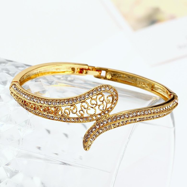 Wholesale Romantic 24K Gold Water Drop Rhinestone Bangle&Cuff TGGPBL114 4