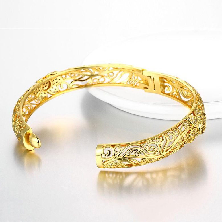 Wholesale Romantic 24K Gold Plant CZ Bangle&Cuff TGGPBL018 4