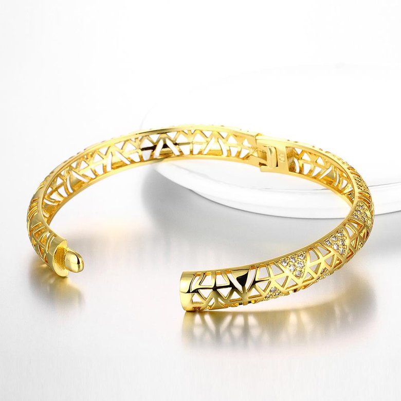 Wholesale Classic 24K Gold Round CZ Bangle&Cuff TGGPBL019 0