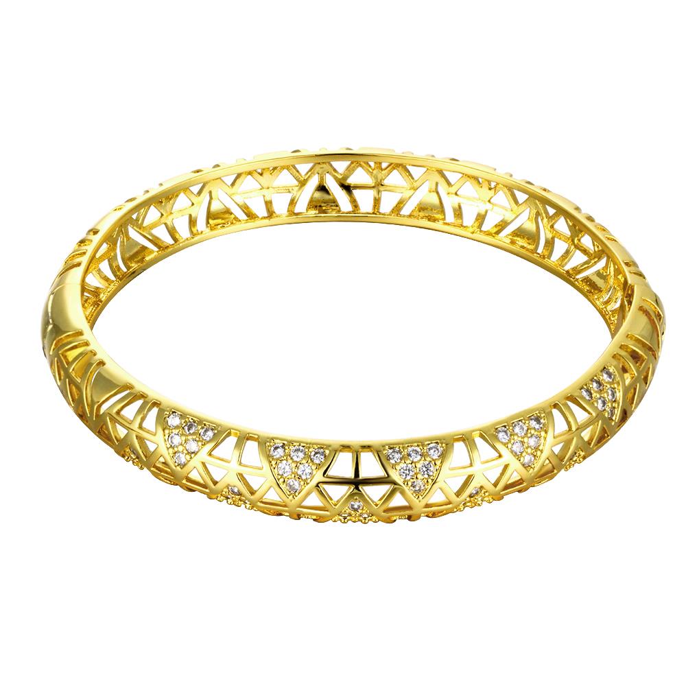 Wholesale Classic 24K Gold Round CZ Bangle&Cuff TGGPBL019