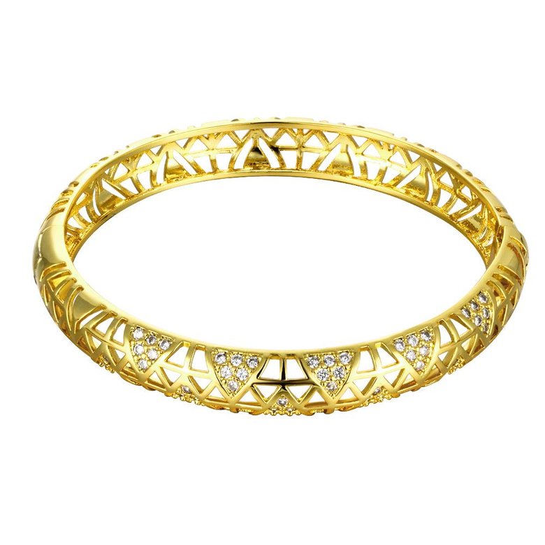 Wholesale Classic 24K Gold Round CZ Bangle&Cuff TGGPBL019 2