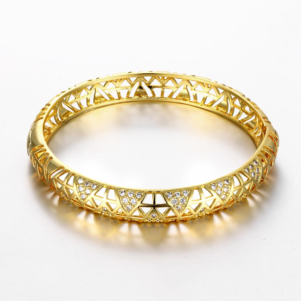 Wholesale Classic 24K Gold Round CZ Bangle&Cuff TGGPBL019