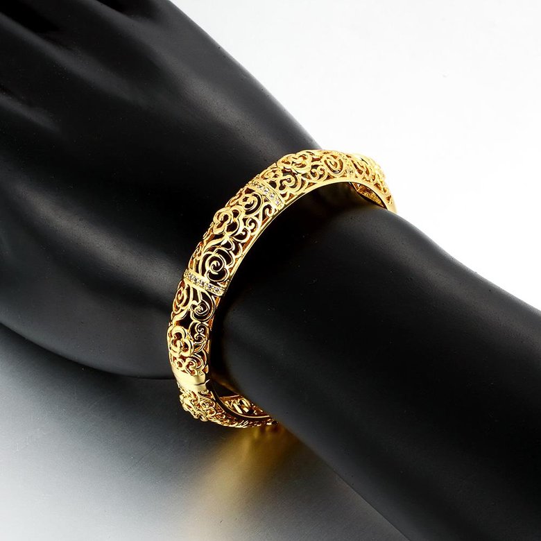 Wholesale Romantic 24K Gold Plant CZ Bangle&Cuff TGGPBL020 1