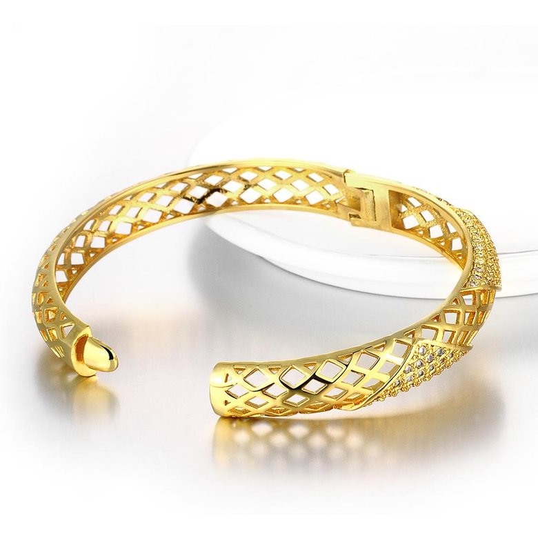 Wholesale Classic 24K Gold Round CZ Bangle&Cuff TGGPBL041 1