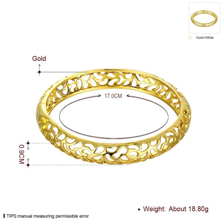 Wholesale Classic 24K Gold Round Bangle&Cuff TGGPBL024 4