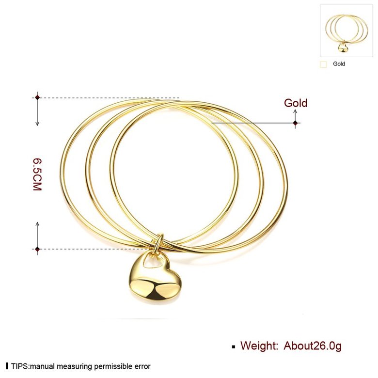 Wholesale Trendy 24K Gold Heart Bangle&Cuff TGGPBL126 0