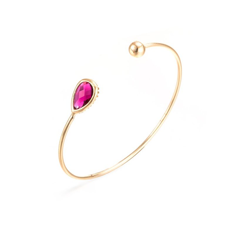 Wholesale Trendy Antique Gold Water Drop Red Glass Bangle&Cuff TGGPBL129 2