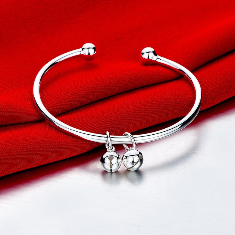 Wholesale Fashion Hand Bells Open Silver Bangle & Cuff TGSPBL152 1