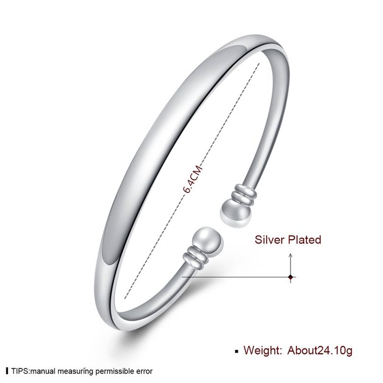 Wholesale Fashion Silver Round Shiny Side Bangle Free Shipping TGSPBL160 0