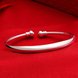 Wholesale Fashion Silver Round Shiny Side Bangle Free Shipping TGSPBL160 2 small