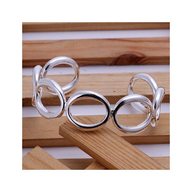 Wholesale Trendy Silver Round Bangle&Cuff TGSPBL018 2