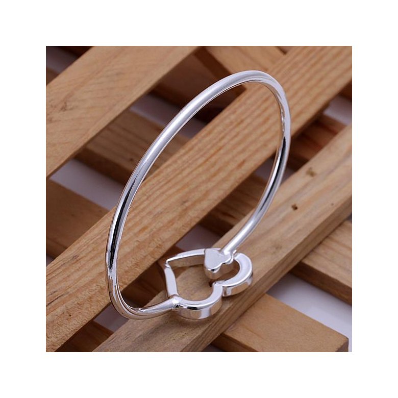 Wholesale Romantic Silver Heart Bangle&Cuff TGSPBL024 0