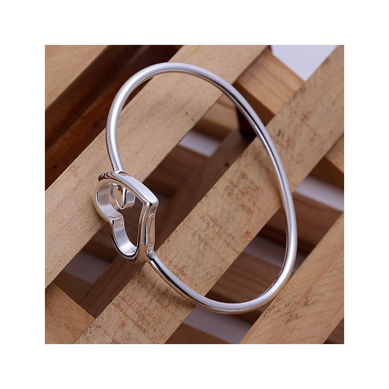 Wholesale Romantic Silver Heart Bangle&Cuff TGSPBL024 2