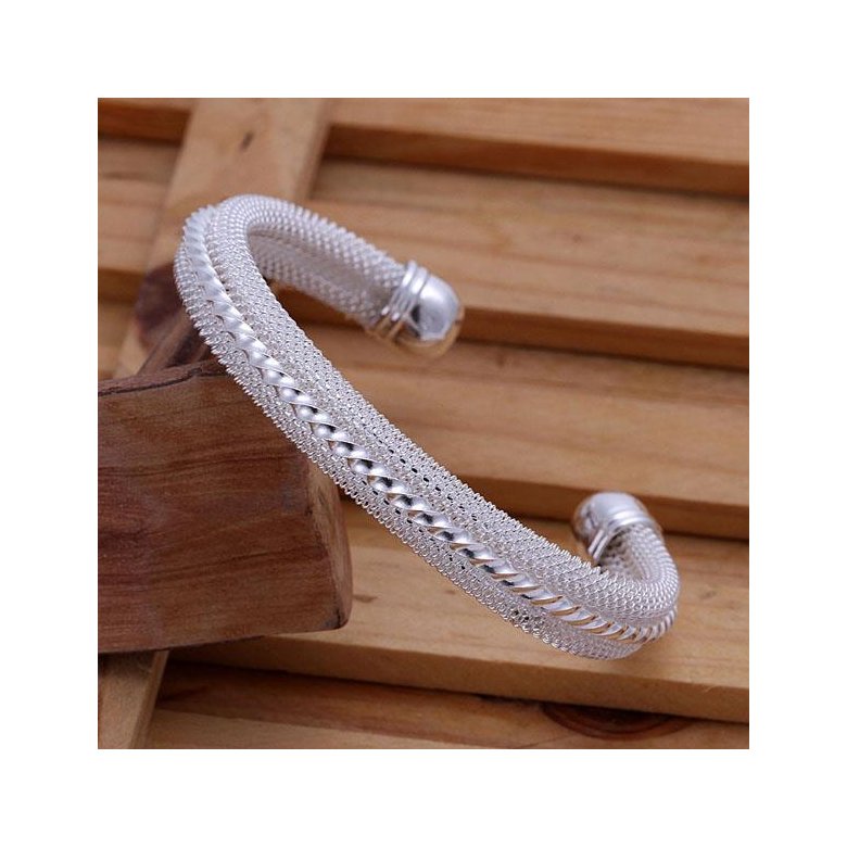 Wholesale Classic Silver Round Bangle&Cuff TGSPBL030 0