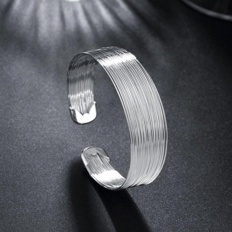 Wholesale Classic Silver Round Bangle&Cuff TGSPBL034 0