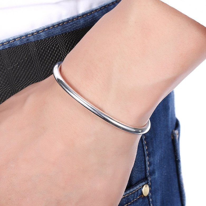 Wholesale Trendy Silver Round Bangle&Cuff TGSPBL039 0