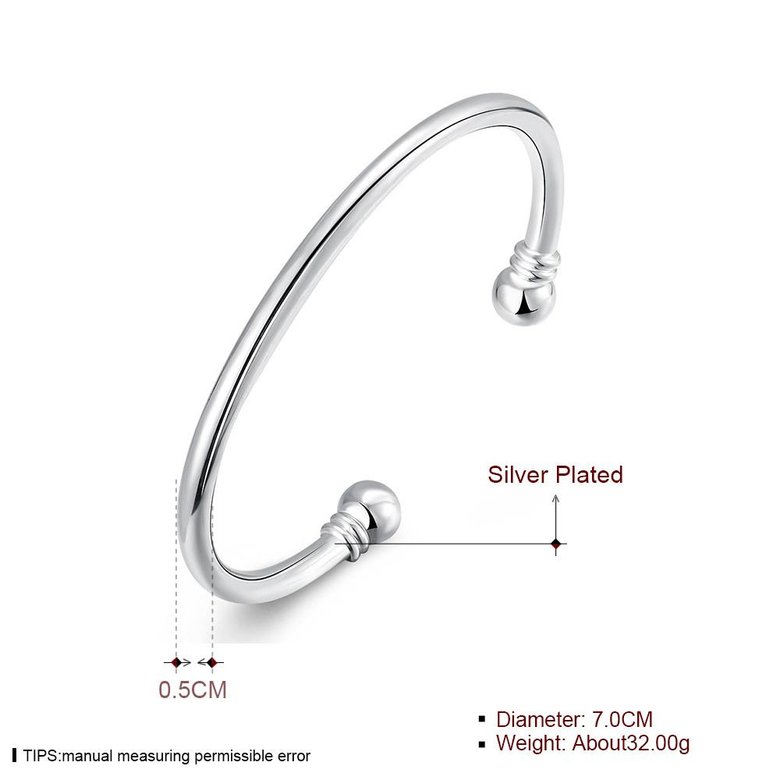 Wholesale Trendy Silver Round Bangle&Cuff TGSPBL039 1