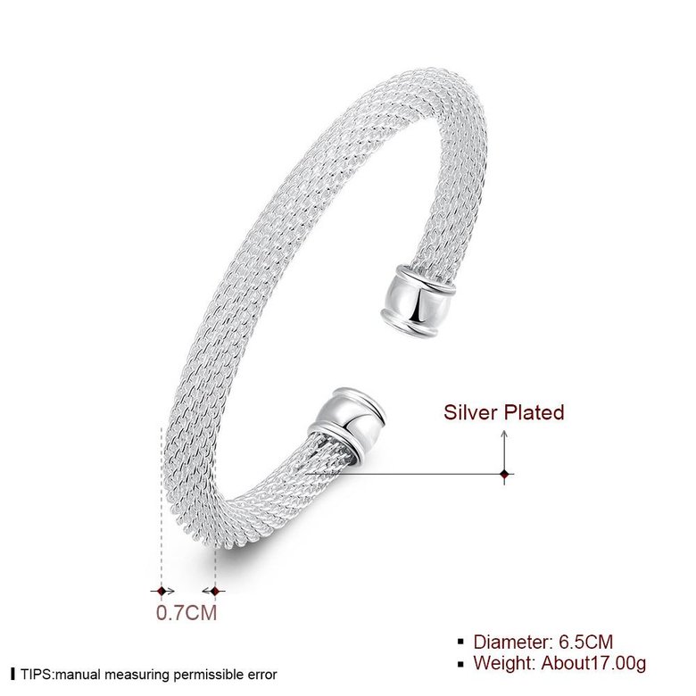 Wholesale Trendy Silver Round Bangle&Cuff TGSPBL049 1