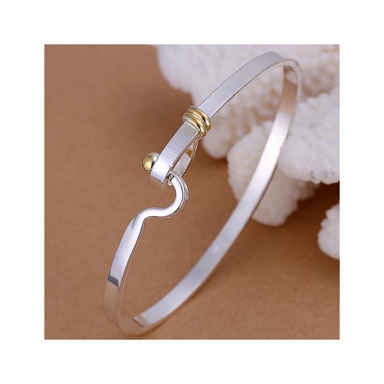 Wholesale Classic Silver Round Bangle&Cuff TGSPBL067 0