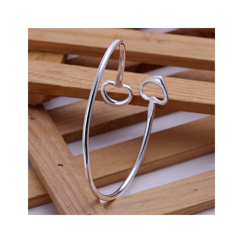 Wholesale Classic Silver Heart Bangle&Cuff TGSPBL068 0