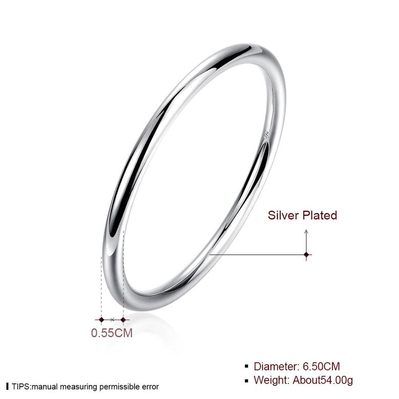 Wholesale Trendy Silver Round Bangle&Cuff TGSPBL071 0